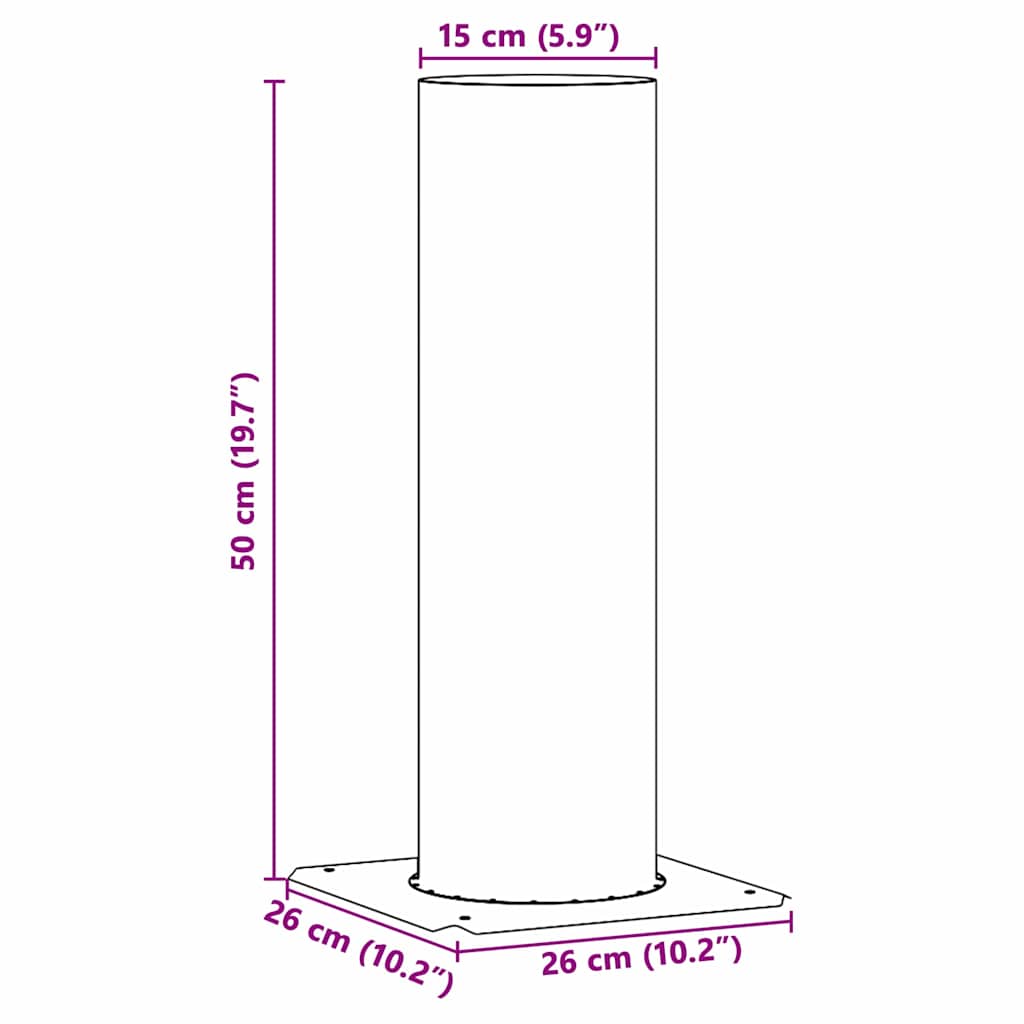 vidaXL Chimney Head Extension Silver 26 x 26 x 50 cm Stainless Steel 6
