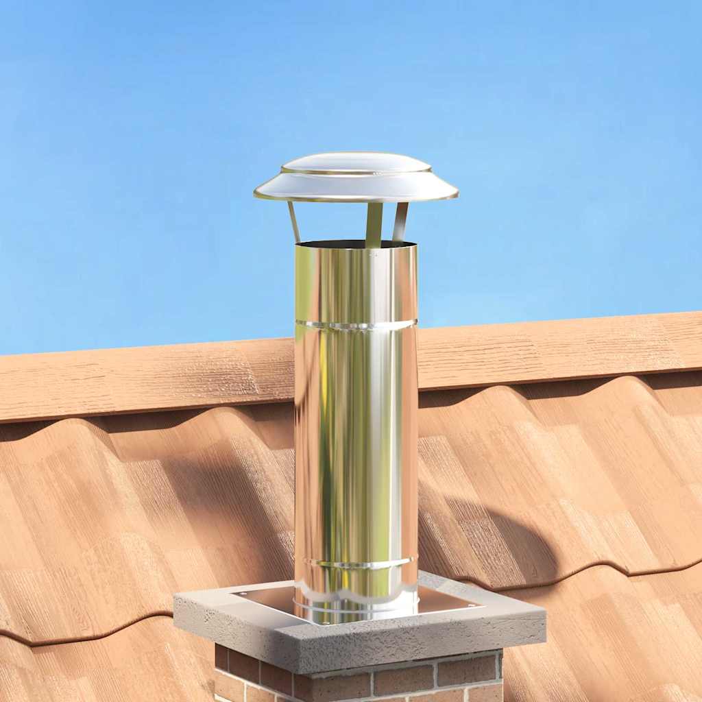 Chimney Extension Silver 25 x 25 x 65 cm Stainless Steel Ø 15 cm