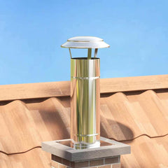 Chimney Extension Silver 25 x 25 x 65 cm Stainless Steel Ø 15 cm
