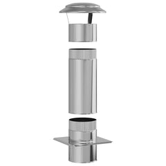 vidaXL Chimney Extension Silver 25 x 25 x 65 cm Stainless Steel 3