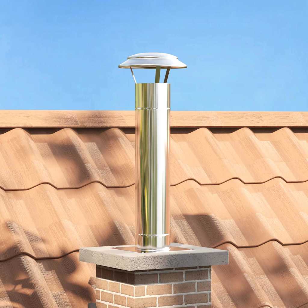 Chimney Extension Silver Stainless Steel