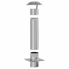vidaXL Chimney Extension Silver 25 x 25 x 82 cm Stainless Steel 3