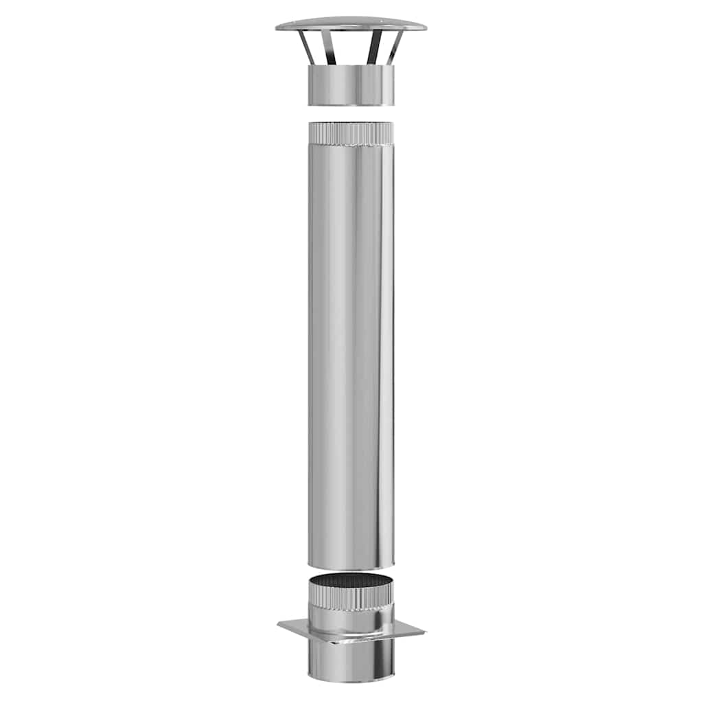 Chimney Extension Silver 25 x 25 x 132 cm Stainless steel Ø 20 cm