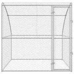 Dog Kennel 3 pcs Silver 6 x 2 x 2 m Galvanised steel 200 cm with 1 door