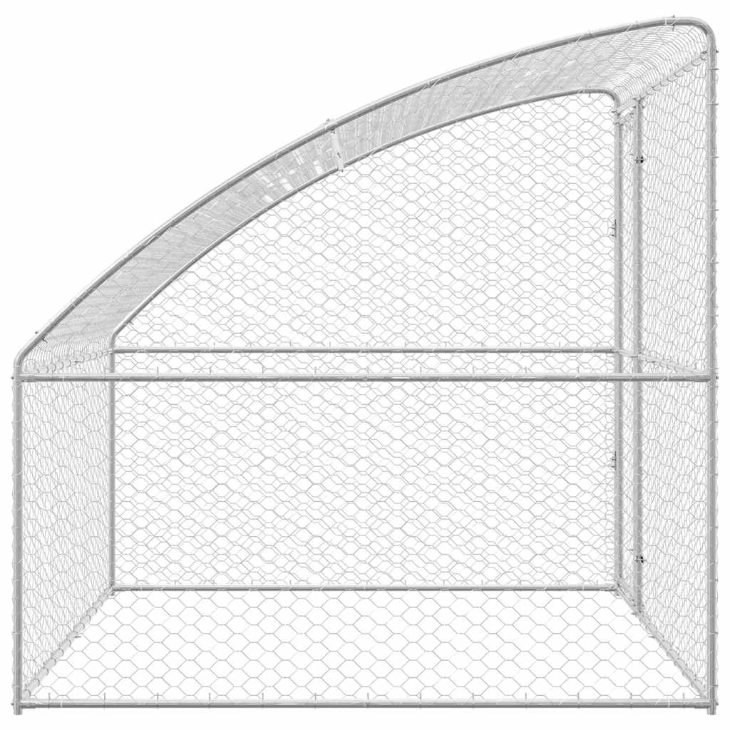 Dog Kennel 3 pcs Silver 6 x 2 x 2 m Galvanised steel 200 cm with 1 door