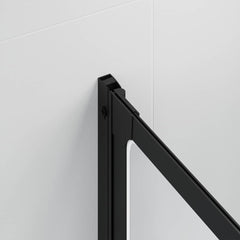 Shower Screen Folding 168 x 140 cm Aluminium Black Water drop