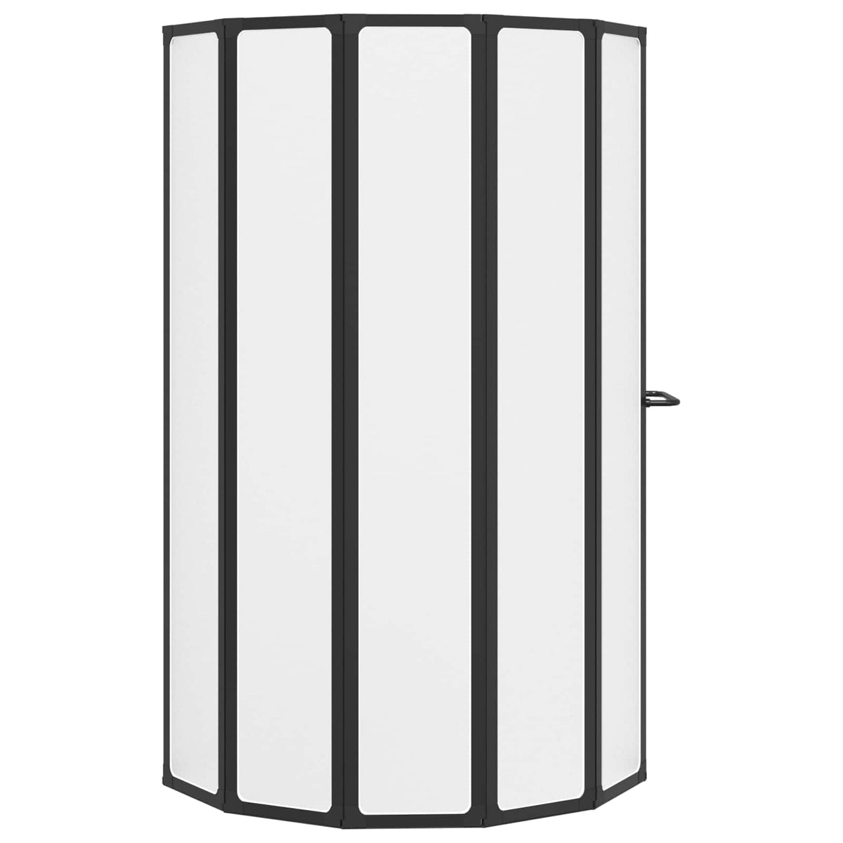 Shower Screen Folding 168 x 140 cm Aluminium Black Water drop