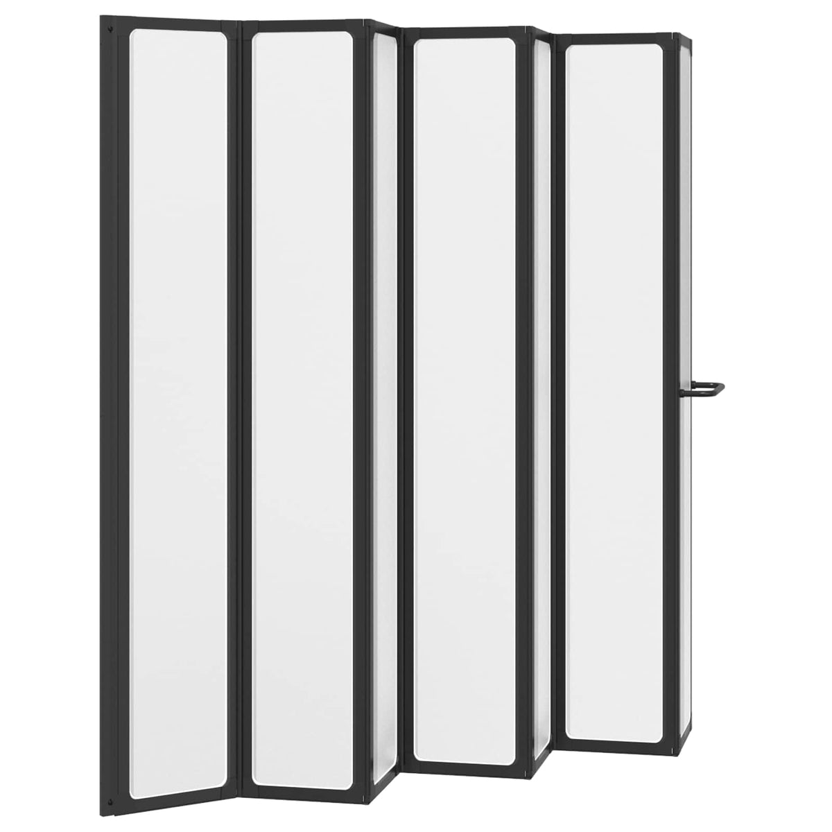 Shower Screen Folding 168 x 140 cm Aluminium Black Water drop