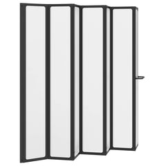 Shower Screen Folding 168 x 140 cm Aluminium Black Water drop