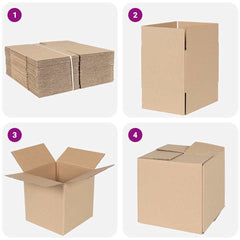 vidaXL Folding Box 50 pcs Natural 20 x 20 x 20 cm Cardboard 6
