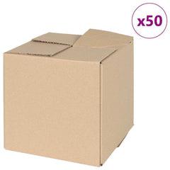 vidaXL Folding Box 50 pcs Natural 20 x 20 x 20 cm Cardboard 2