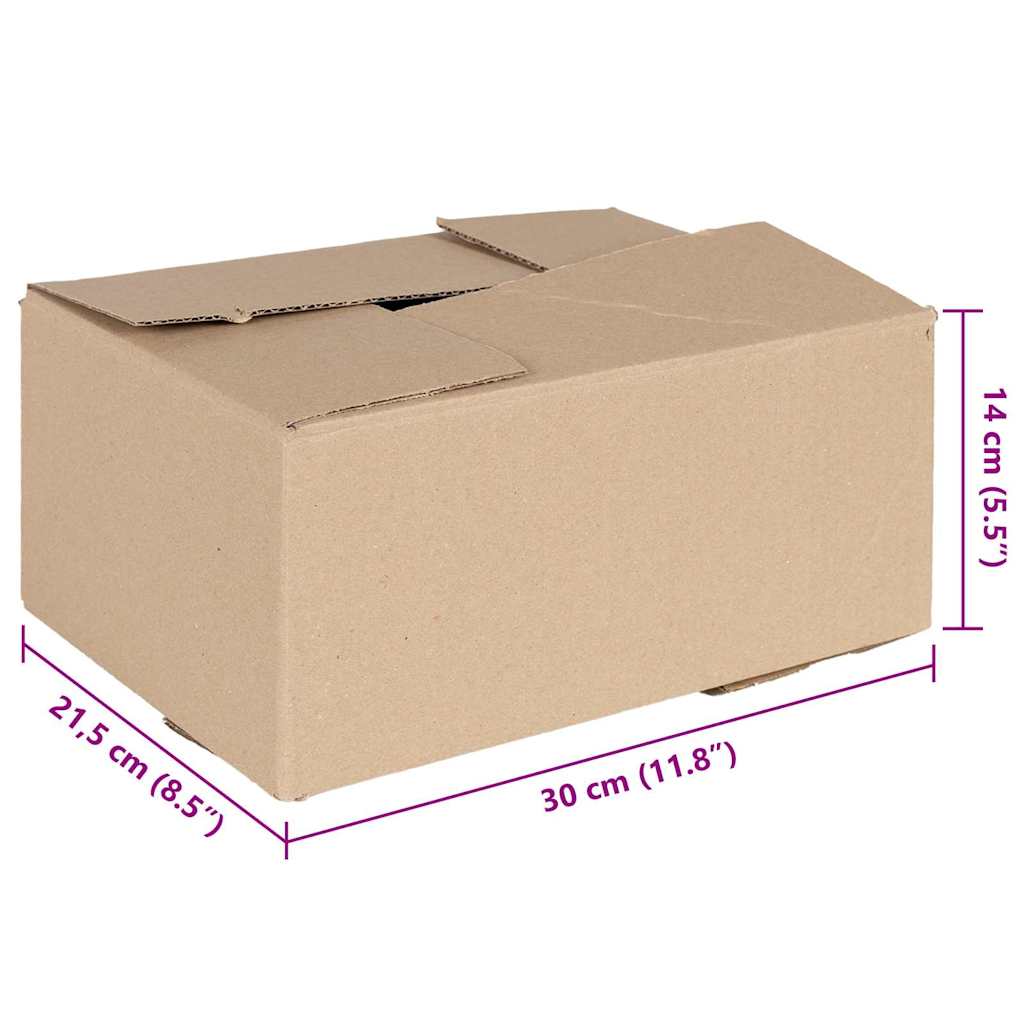 vidaXL Folding Box 50 pcs Natural 30 x 21.5 x 14 cm Cardboard 5