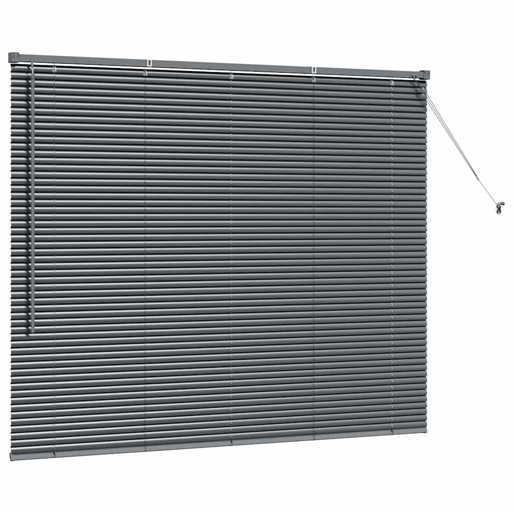 vidaXL Venetian Blinds Dark Grey 130 x 160 cm Aluminium 5