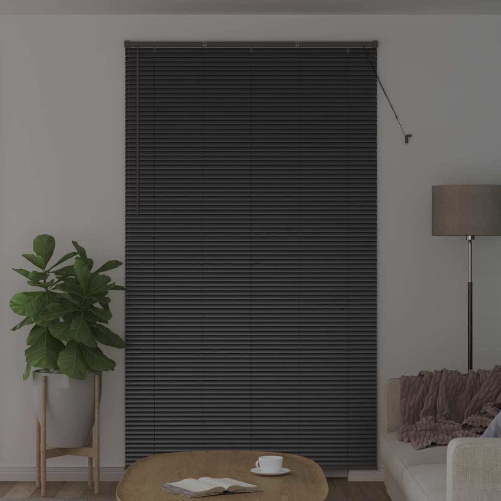 vidaXL Venetian Blinds Black 220 x 125 cm Aluminium 3