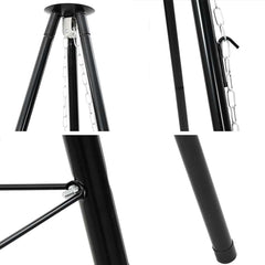vidaXL Campfire Tripod Black 92 x 92 x 151.5 cm Steel 6