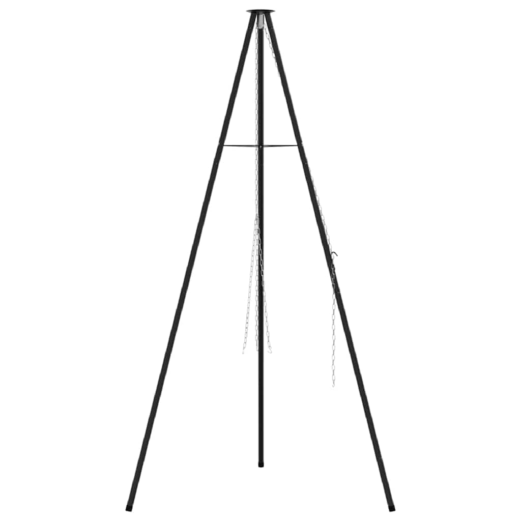 vidaXL Campfire Tripod Black 92 x 92 x 151.5 cm Steel 4