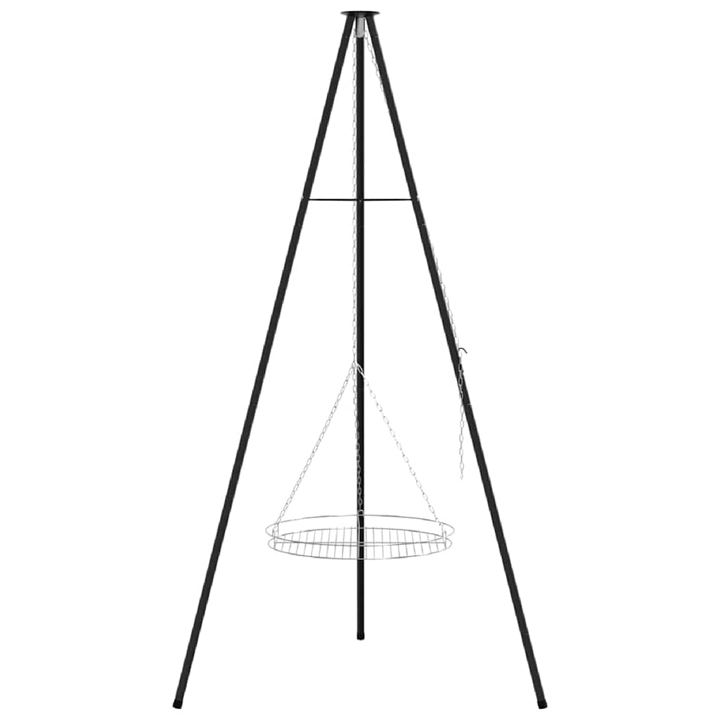 vidaXL Campfire Tripod 2 pcs Black Steel 4