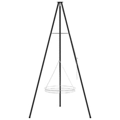 vidaXL Campfire Tripod 2 pcs Black Steel 4