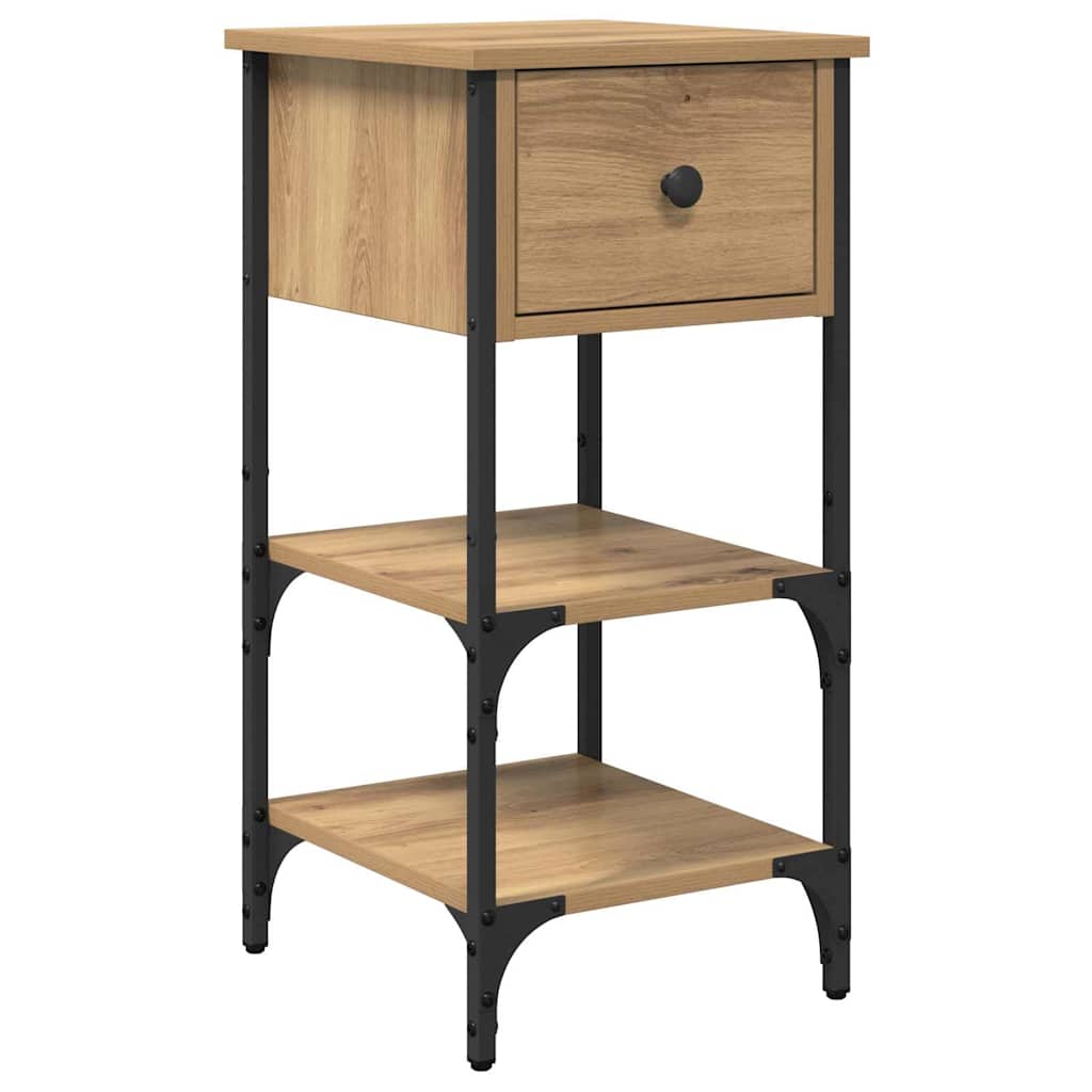 vidaXL Bedside Cabinet Brown 33.5 x 36 x 70 cm Engineered Wood 2