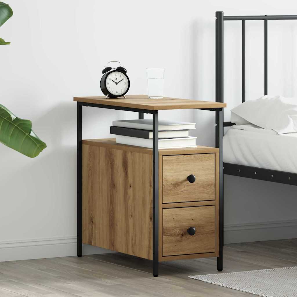 Bedside Cabinet Engineered Wood in Artisan Oak