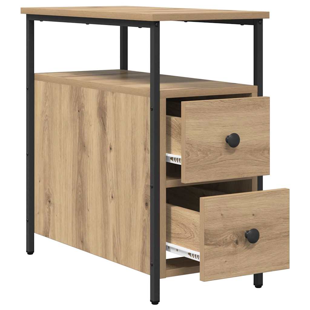vidaXL Bedside Cabinet Artisan oak 30 x 60 x 60 cm Engineered wood 5