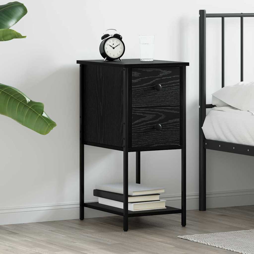 vidaXL Bedside Cabinet Black oak 32 x 42 x 70 cm Engineered wood 1