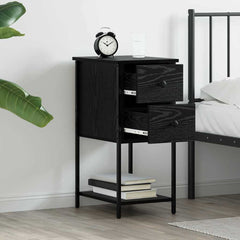 vidaXL Bedside Cabinet Black oak 32 x 42 x 70 cm Engineered wood 4