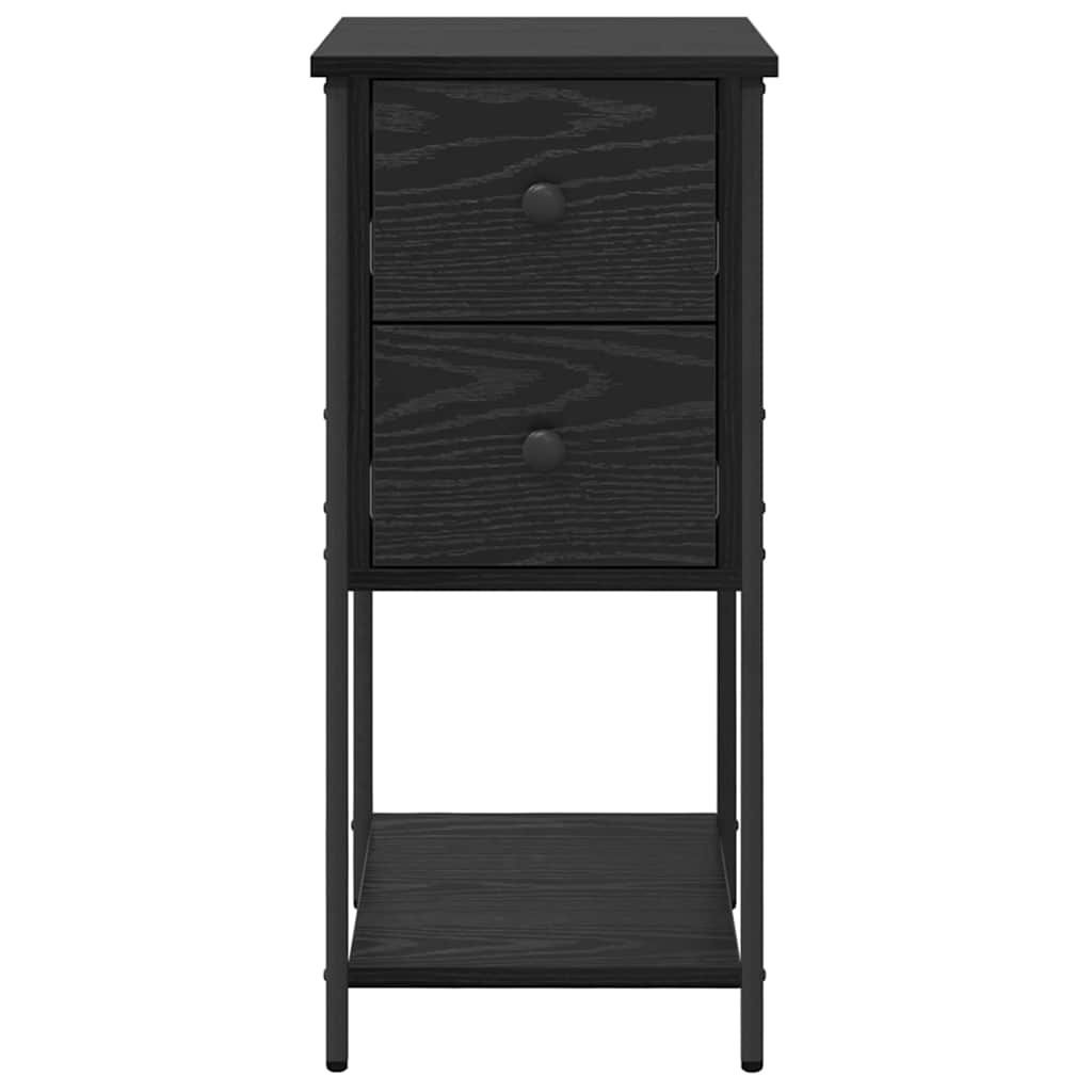 vidaXL Bedside Cabinet Black oak 32 x 42 x 70 cm Engineered wood 6