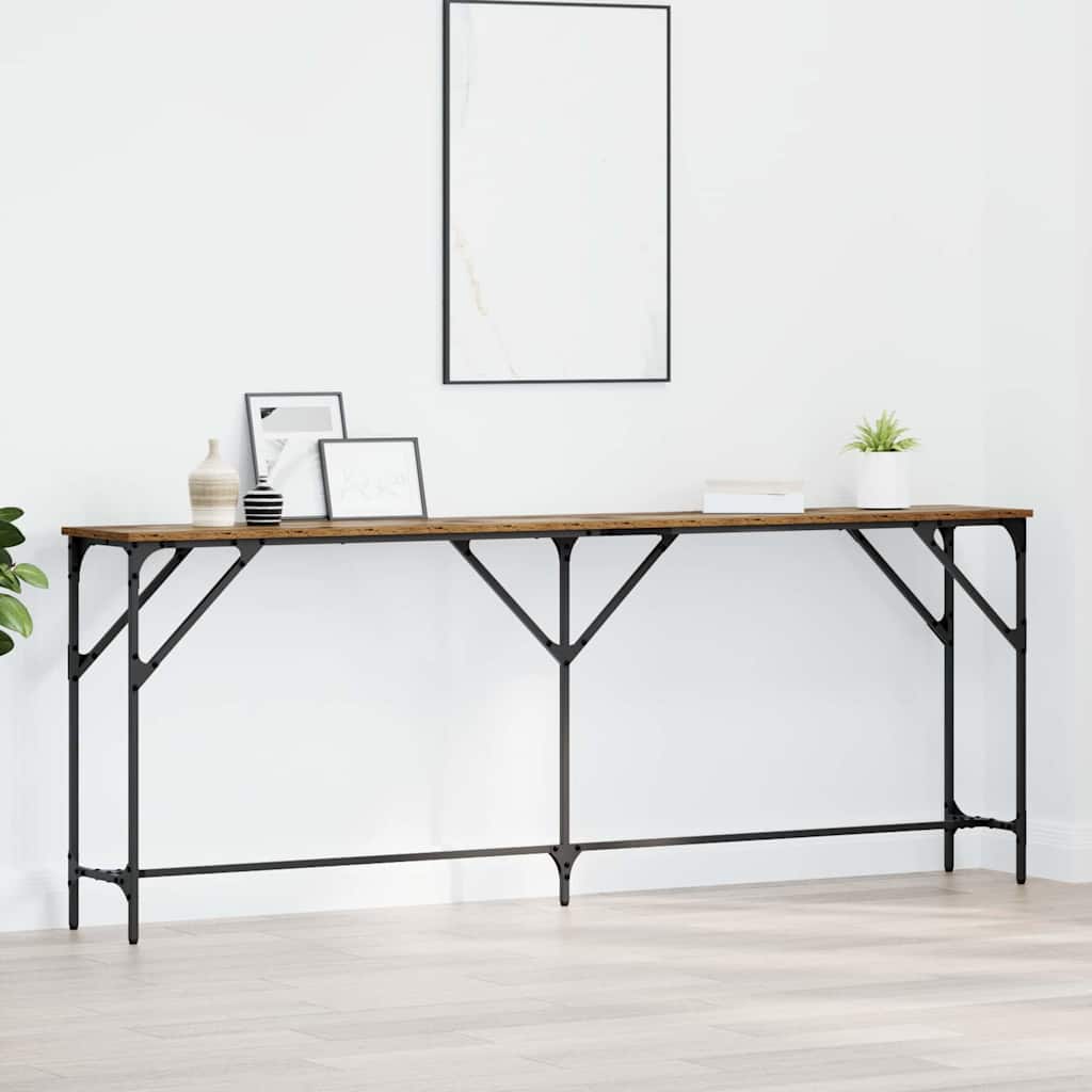 Console Table Engineered Wood in Old Wood