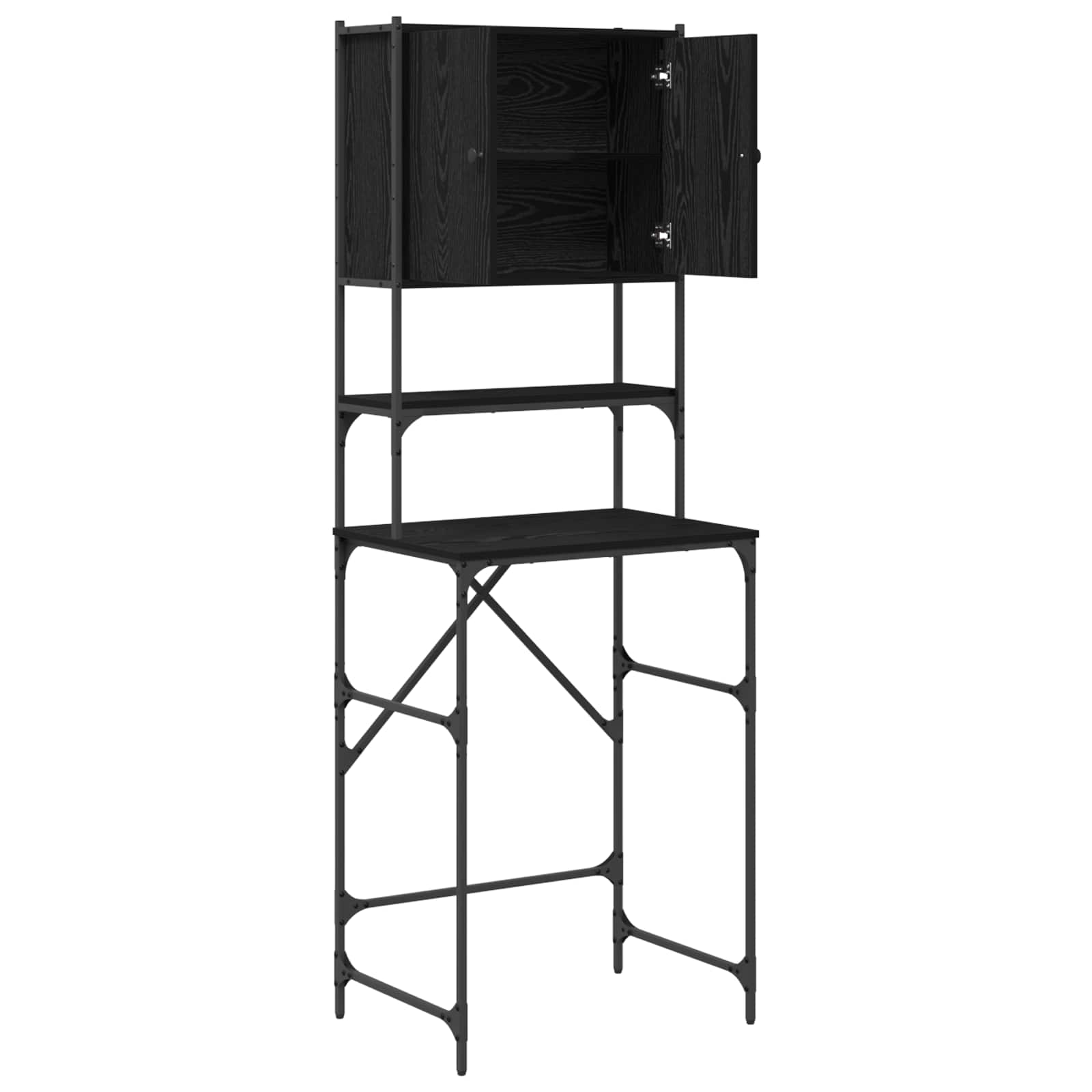 vidaXL Washing Machine Cabinet Black 0ak 68 x 48.5 x 194 cm 5