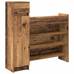 vidaXL Shoe Cabinet 100.5 x 28 x 100 cm Engineered Wood Old Wood 2