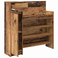 vidaXL Shoe Cabinet 100.5 x 28 x 100 cm Engineered Wood Old Wood 5