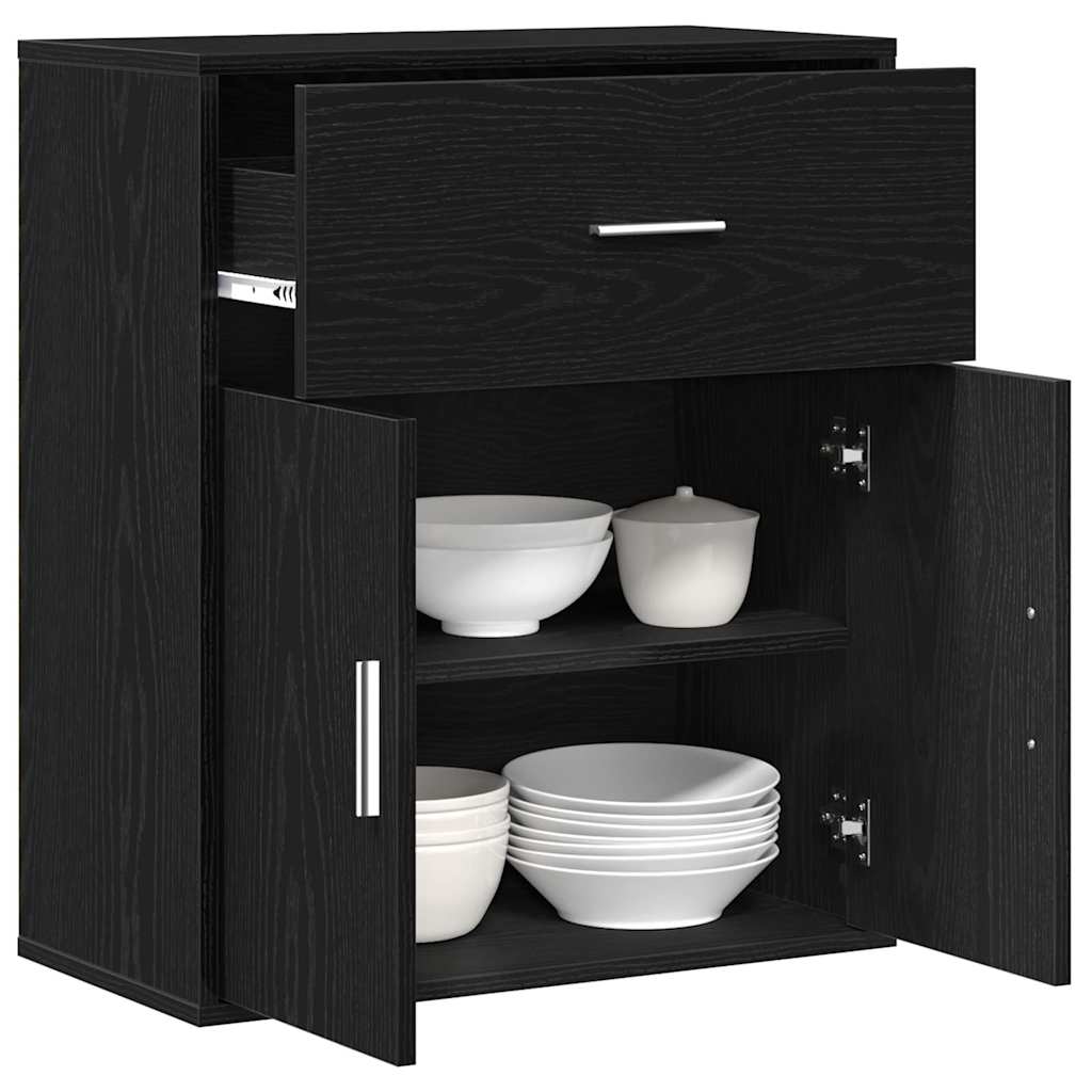 vidaXL Sideboard Black Oak 60 x 31 x 70 cm Engineered Wood 3