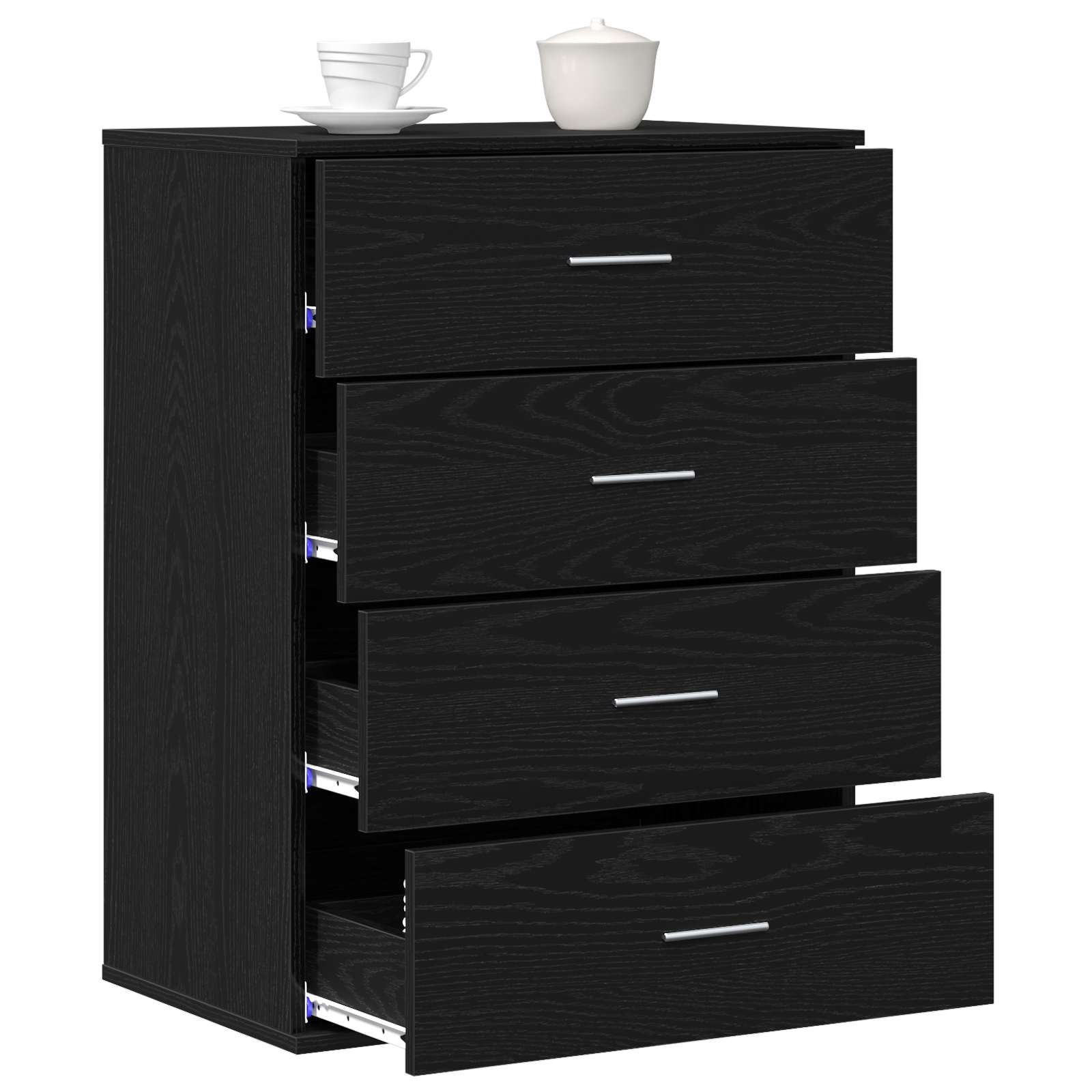vidaXL Sideboard Black Oak 60 x 39 x 80 cm Engineered Wood 3