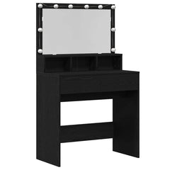 Dressing Table with LED 80x41x134,5 cm Black oak