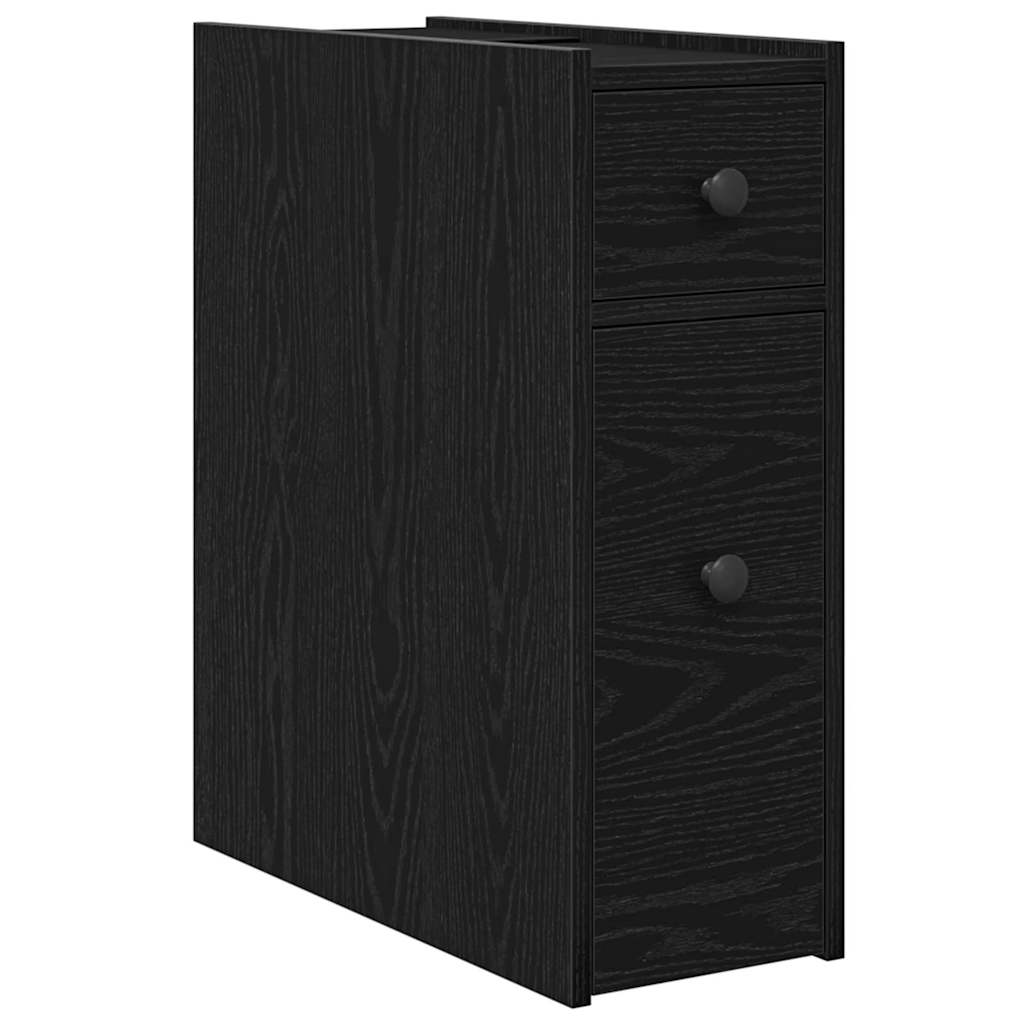 vidaXL Bathroom Cabinet 21.5 x 50 x 60 cm Engineered wood Black Oak 2