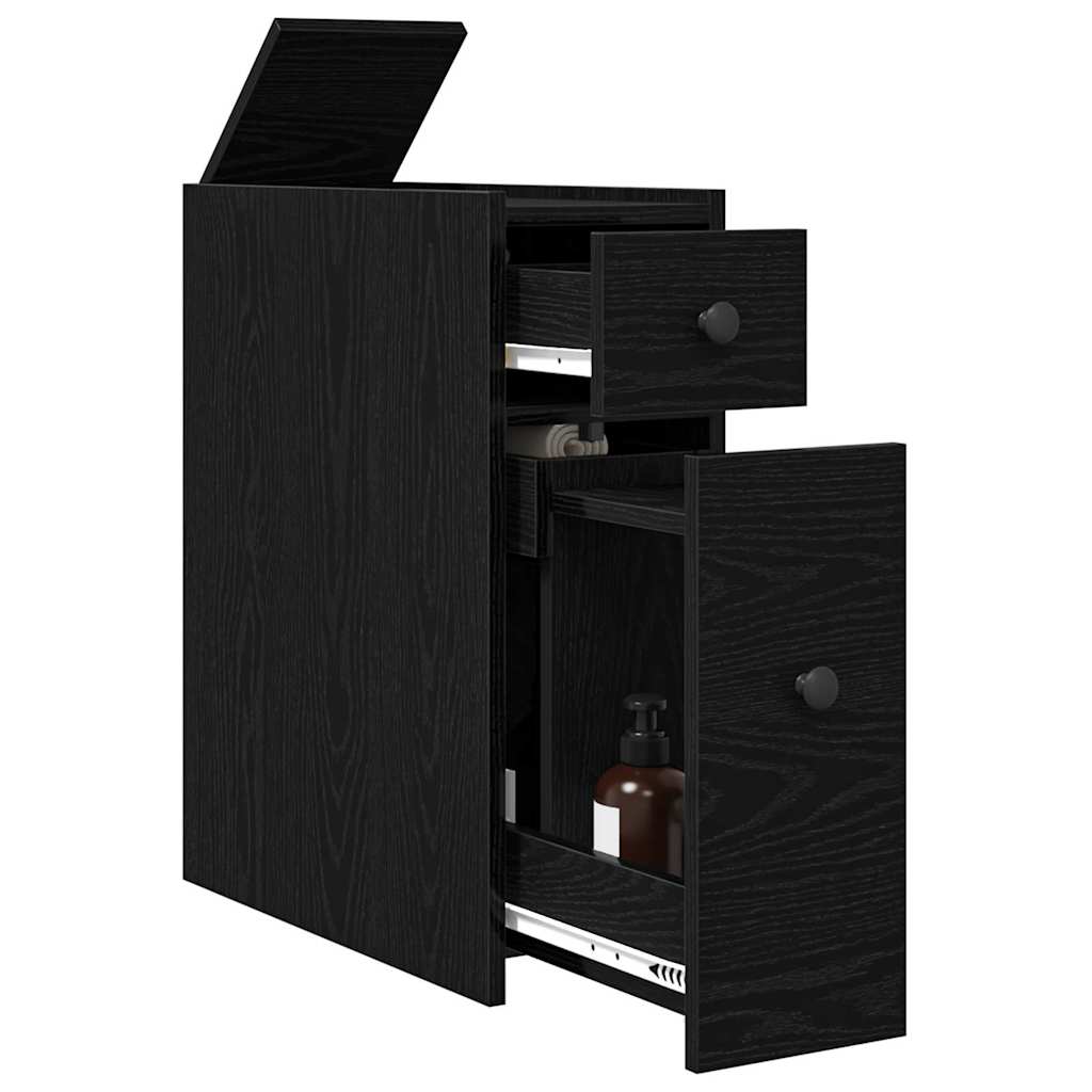 vidaXL Bathroom Cabinet 21.5 x 50 x 60 cm Engineered wood Black Oak 3