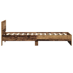 Bed Frame with Headboard Engineered wood Old Wood 75 x 190 cm