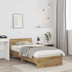 vidaXL Bed Frame with Headboard with Headboard Artisan Oak 75 x 190 cm 3