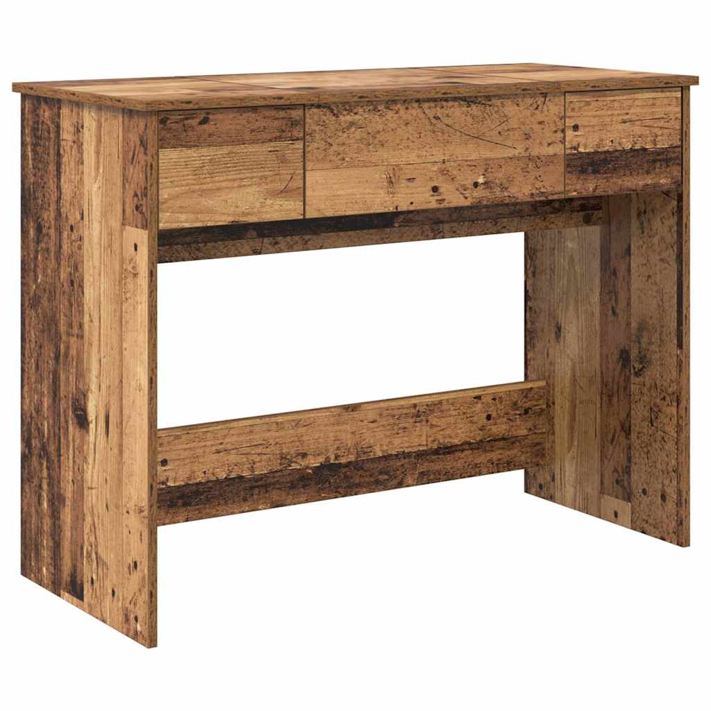 vidaXL Cosmetic Table with Drawer with Mirror Old Wood 100 x 45 x76 cm 2