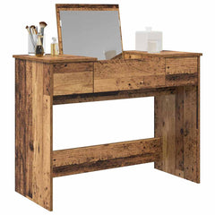 vidaXL Cosmetic Table with Drawer with Mirror Old Wood 100 x 45 x76 cm 3