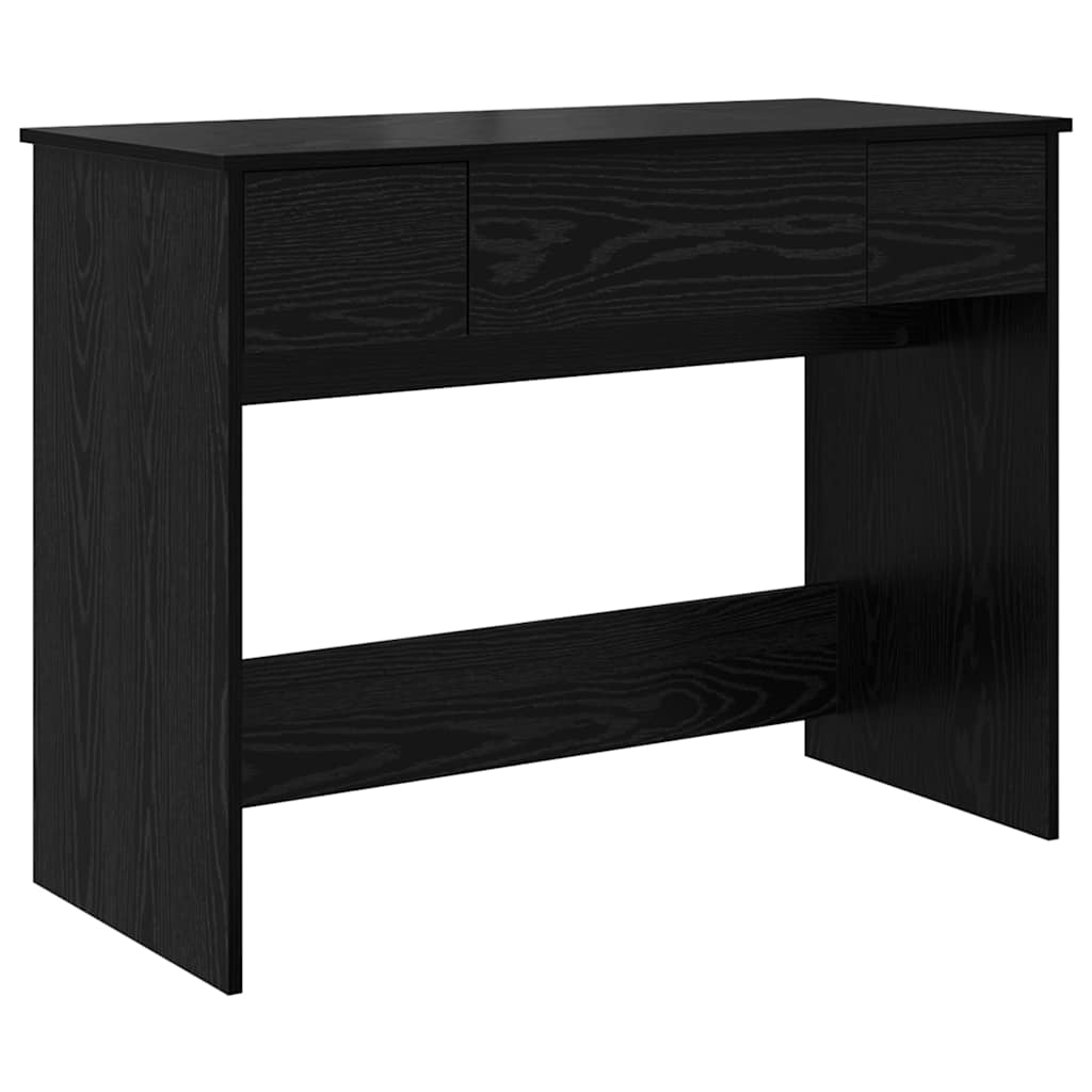 vidaXL Cosmetic Table with Drawer Black Oak 100 x 45 x76 cm 2