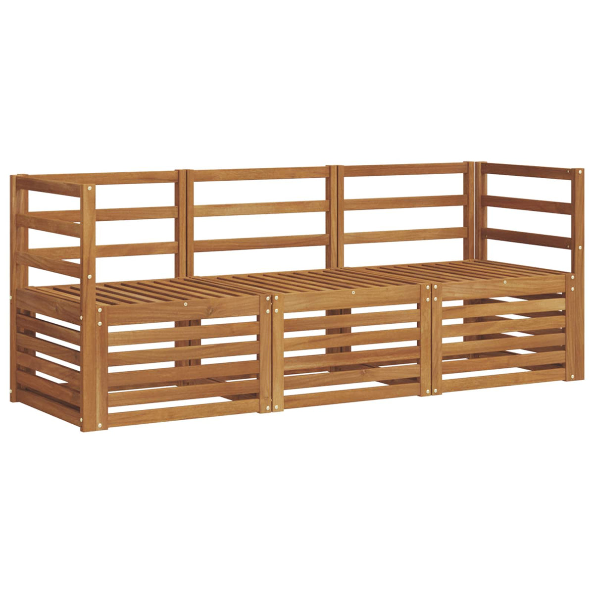 vidaXL Sofa Sets 3 pcs Natural Solid Acacia Wood 2