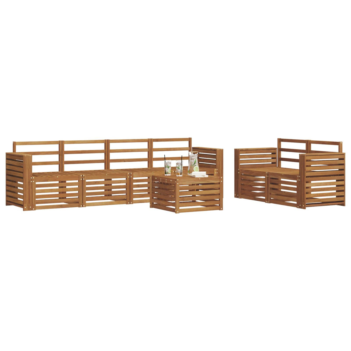 vidaXL Sofa Sets Solid Acacia Wood 3