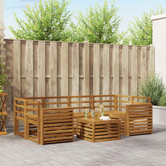 Outdoor Sofa Set 7 pcs 6-Seaters Solid Acacia Wood Natural Wide flat