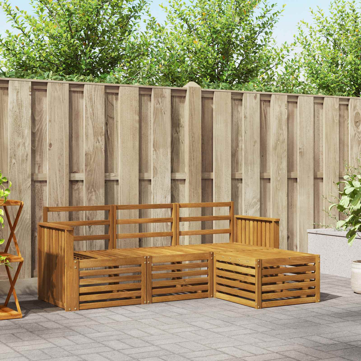 vidaXL Outdoor Sofa Set 4 pcs Natural
