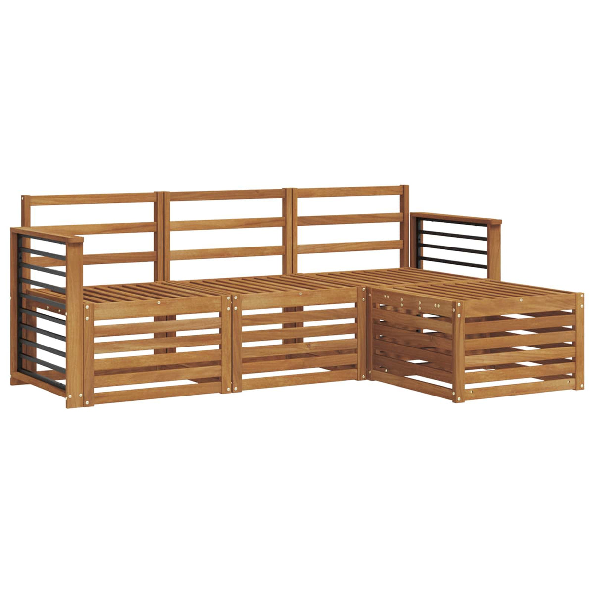 vidaXL Sofa Sets 4 pcs Natural Solid Acacia Wood 2
