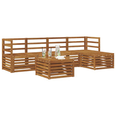 Outdoor Sofa Set 6 pcs 5-Seaters Solid Acacia Wood Natural Horizontal slats
