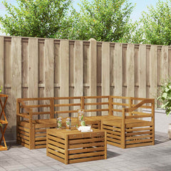 Outdoor Sofa Set 5 pcs Polyester Natural Sloped