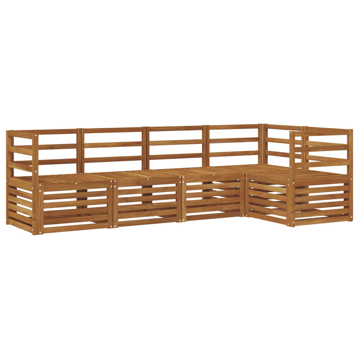 vidaXL Sectional Sofa Set 5 pcs Natural Solid Acacia Wood 2